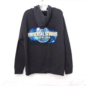 Universal Studios Hoodie M Gray Florida Global‎ Graphic Pocket Full Zip Globe